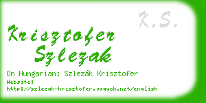 krisztofer szlezak business card